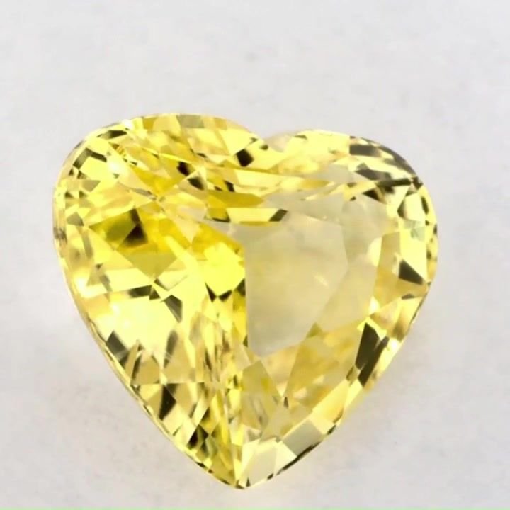 1.62 Carat Yellow Heart Sapphire