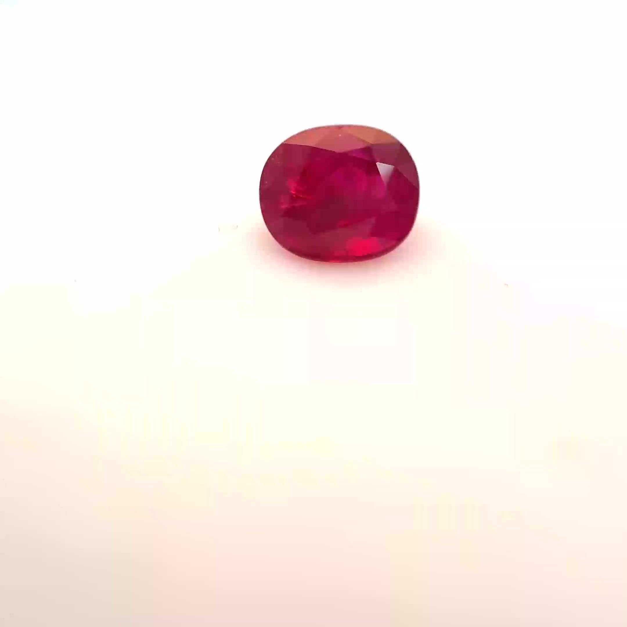 0.99 Carat Red Cushion Ruby