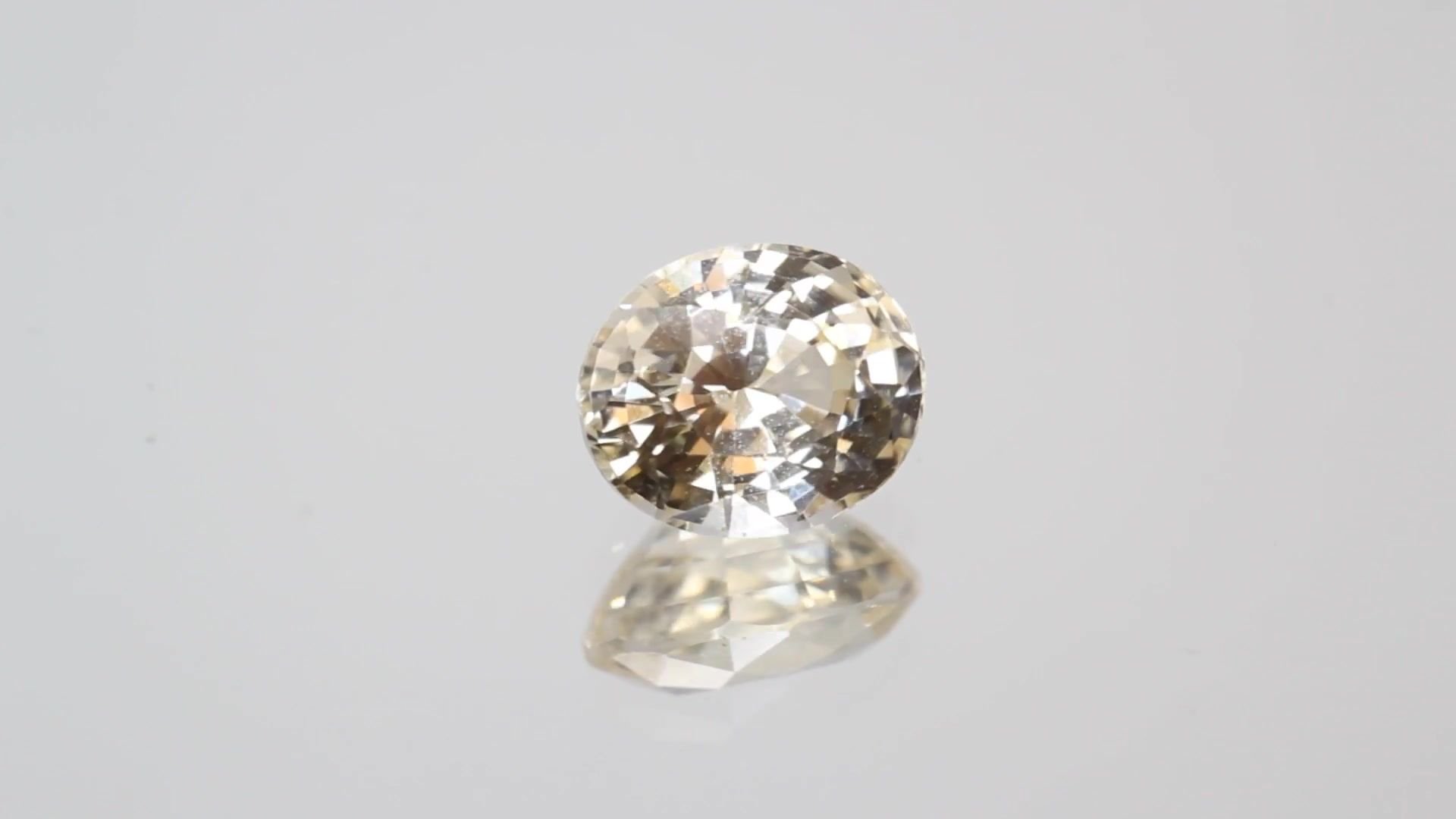 2.40 Carat Light Yellow Oval Sapphire