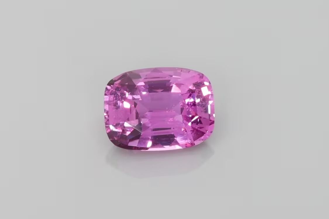 2.08 Carat Vivid Pink Cushion Sapphire