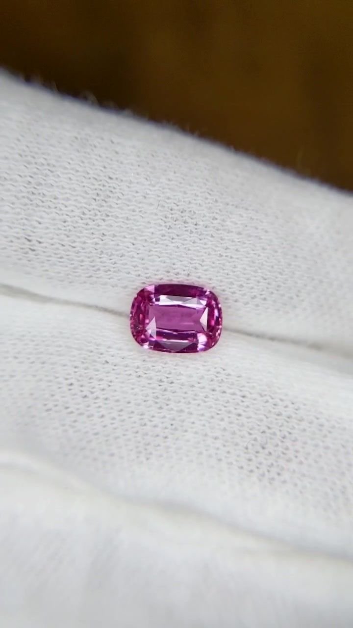 1.52 Carat Pink Cushion Sapphire
