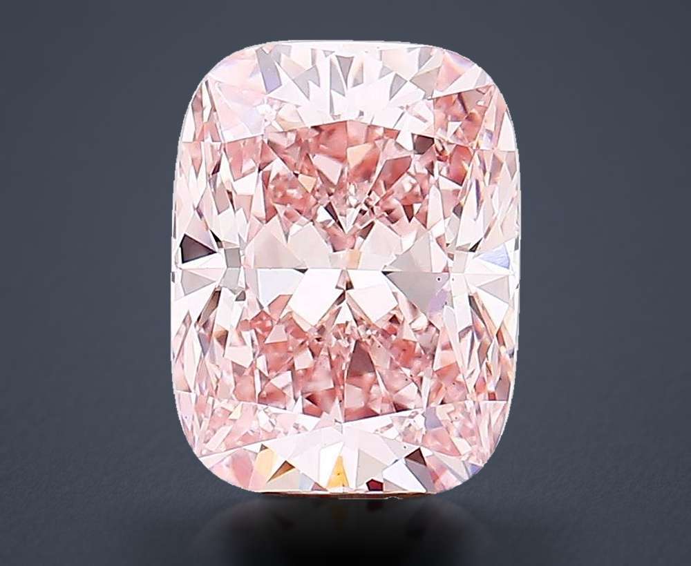 6.73 Ct. Fancy Intense Pink Cushion Lab Diamond