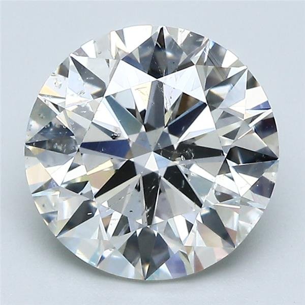 3.01ct J SI2 Rare Carat Ideal Cut Round Diamond