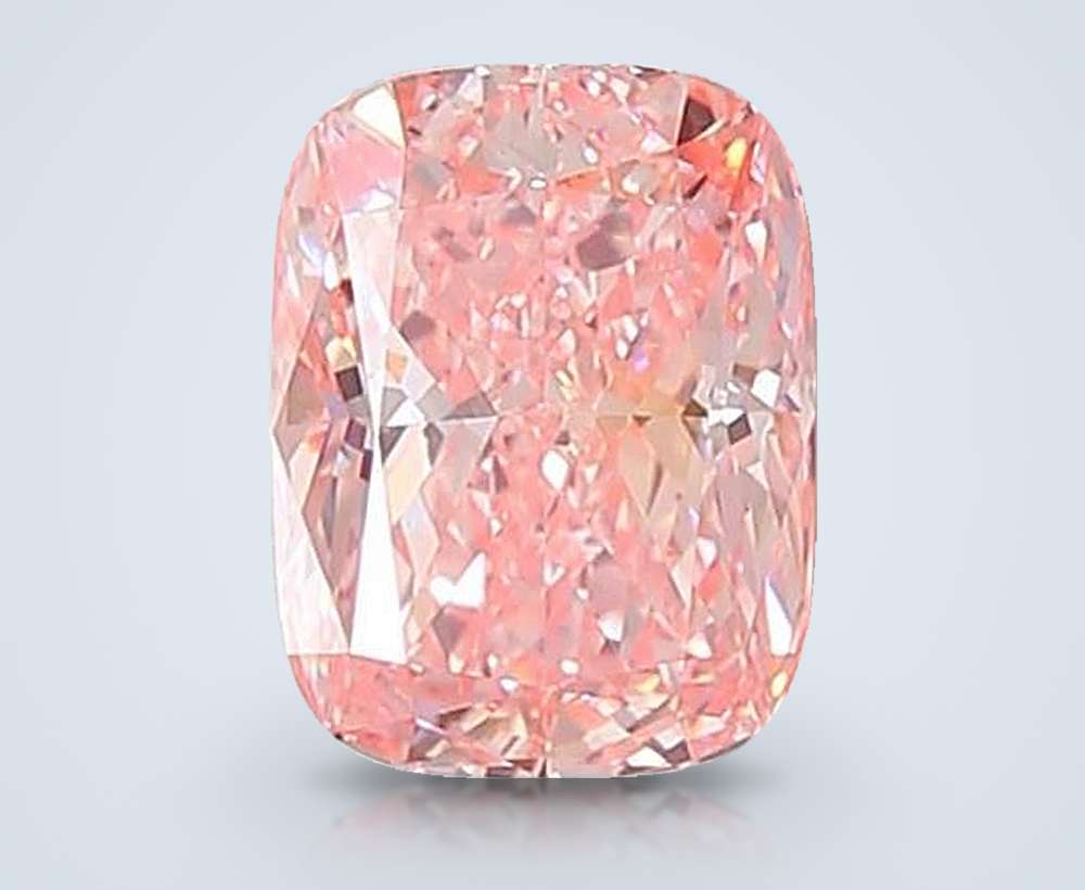 3.00 Ct. Fancy Vivid Pink Cushion Lab Diamond
