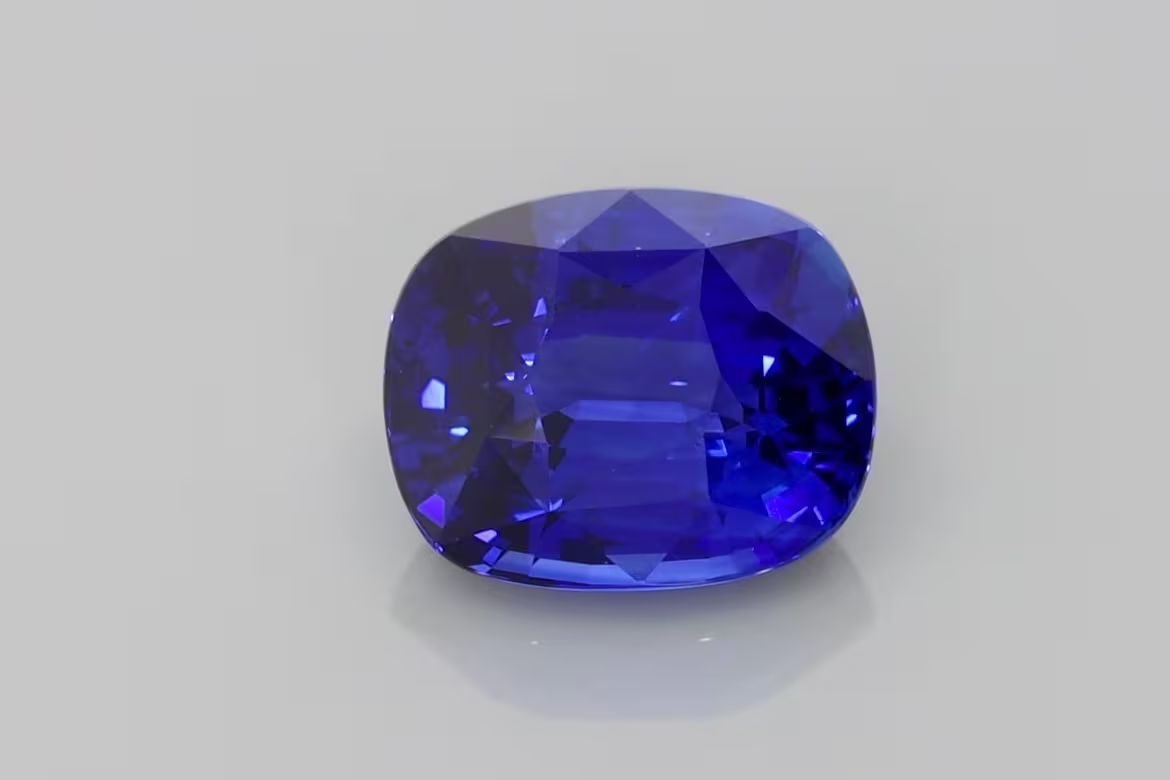 4.30 Carat Vivid Blue Cushion Sapphire