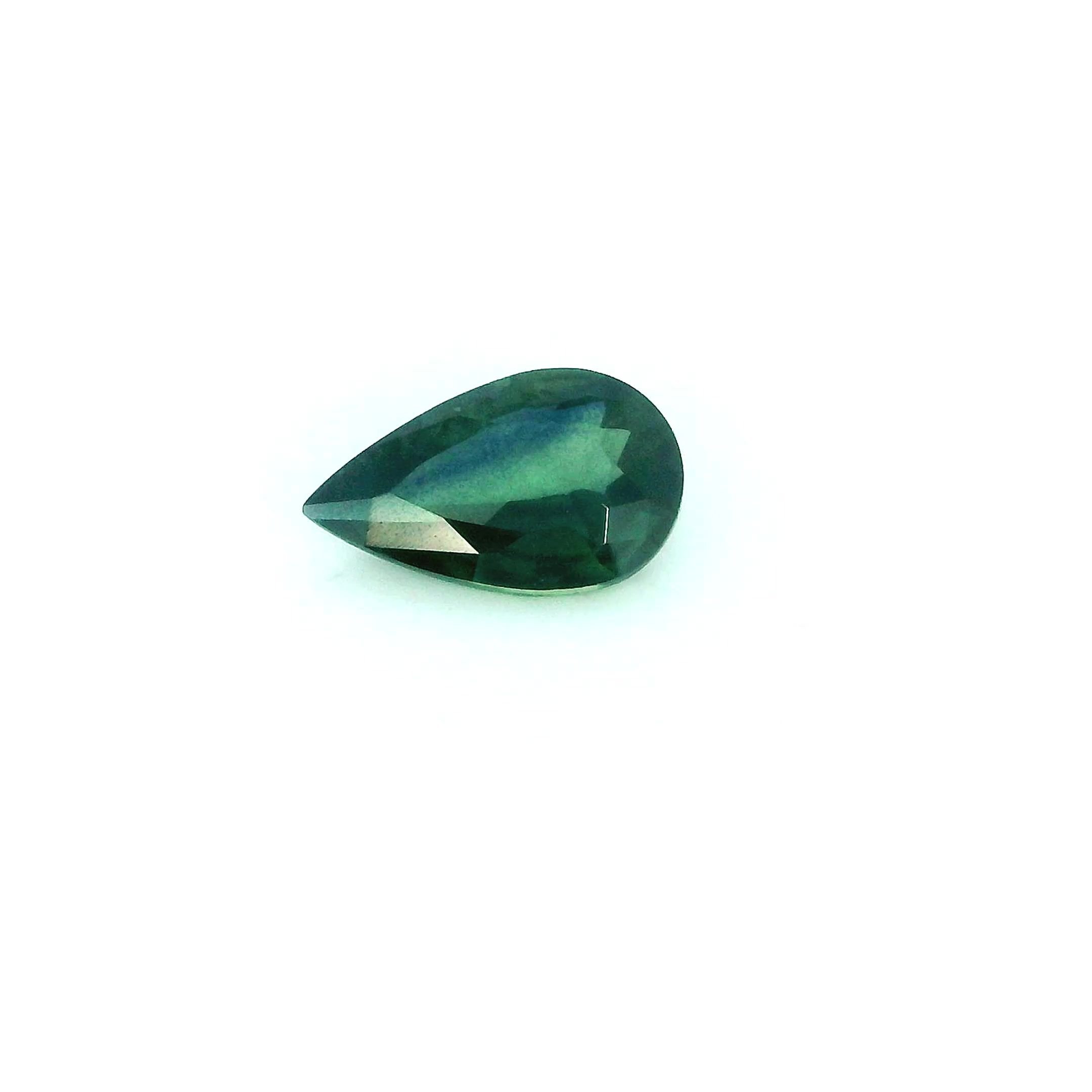 0.48 Carat Green Pear Sapphire