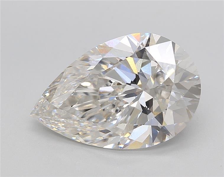 4.11ct F VS2 Rare Carat Ideal Cut Pear Lab Grown Diamond