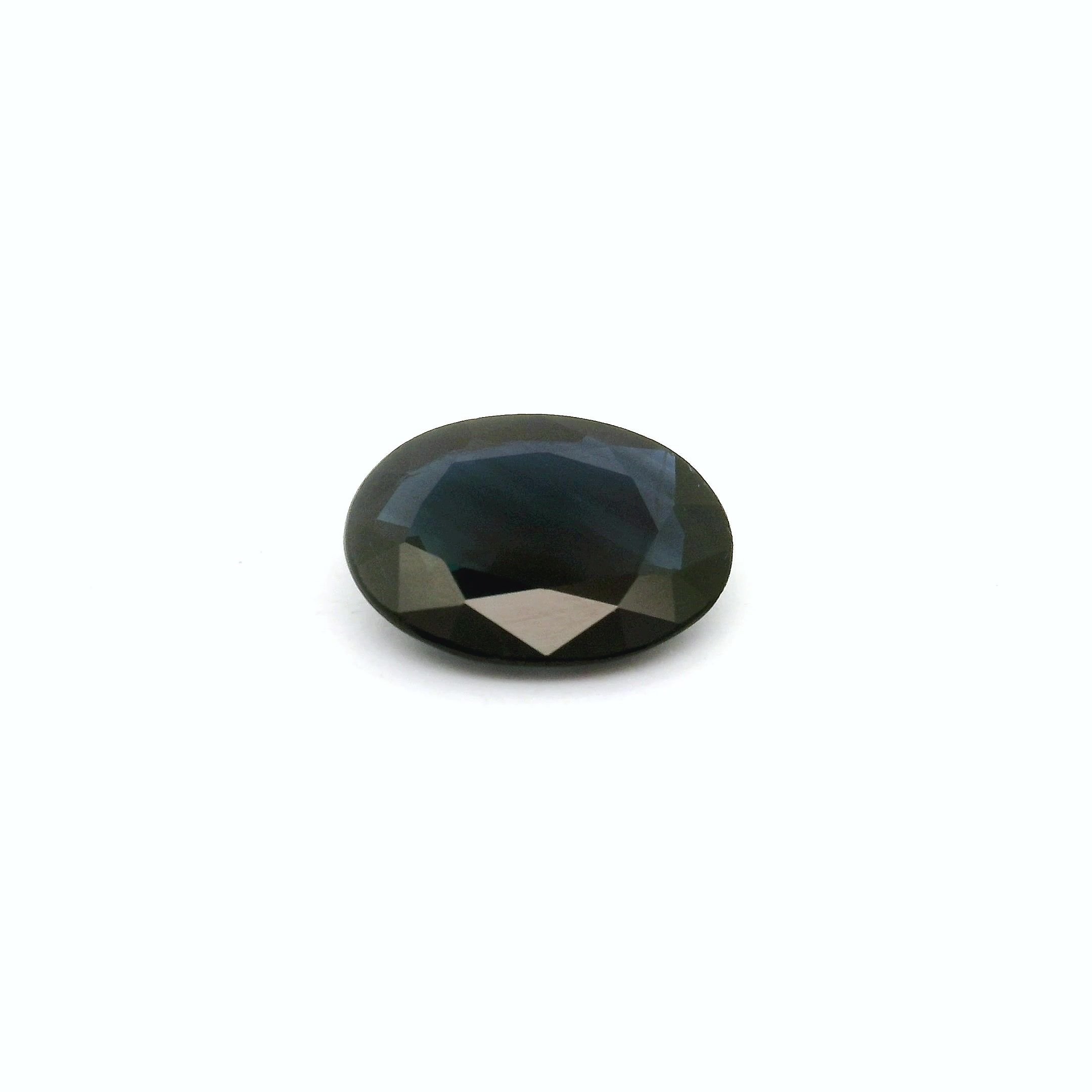 1.51 Carat Dark Blue Oval Sapphire