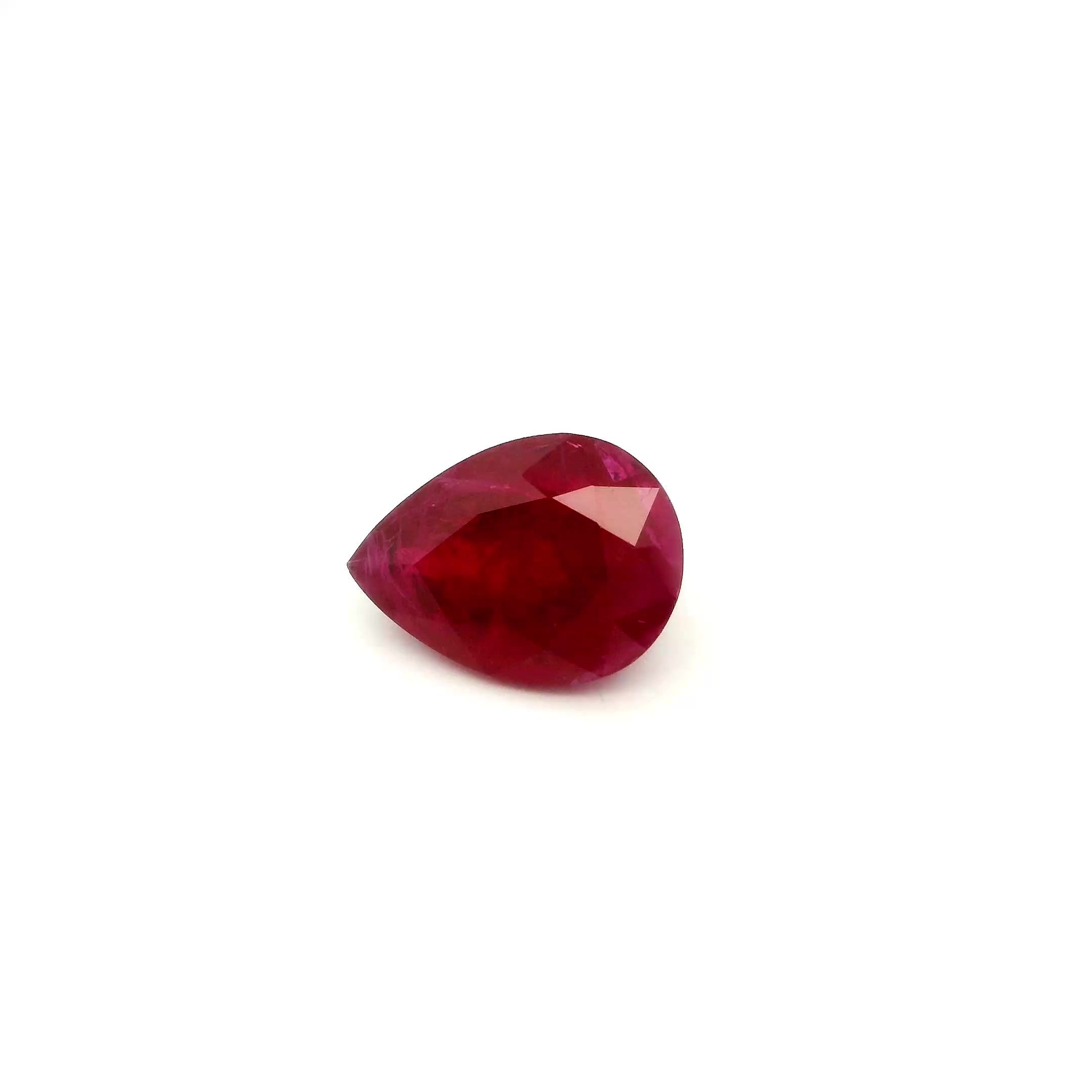 2.70 Carat Red Pear Ruby