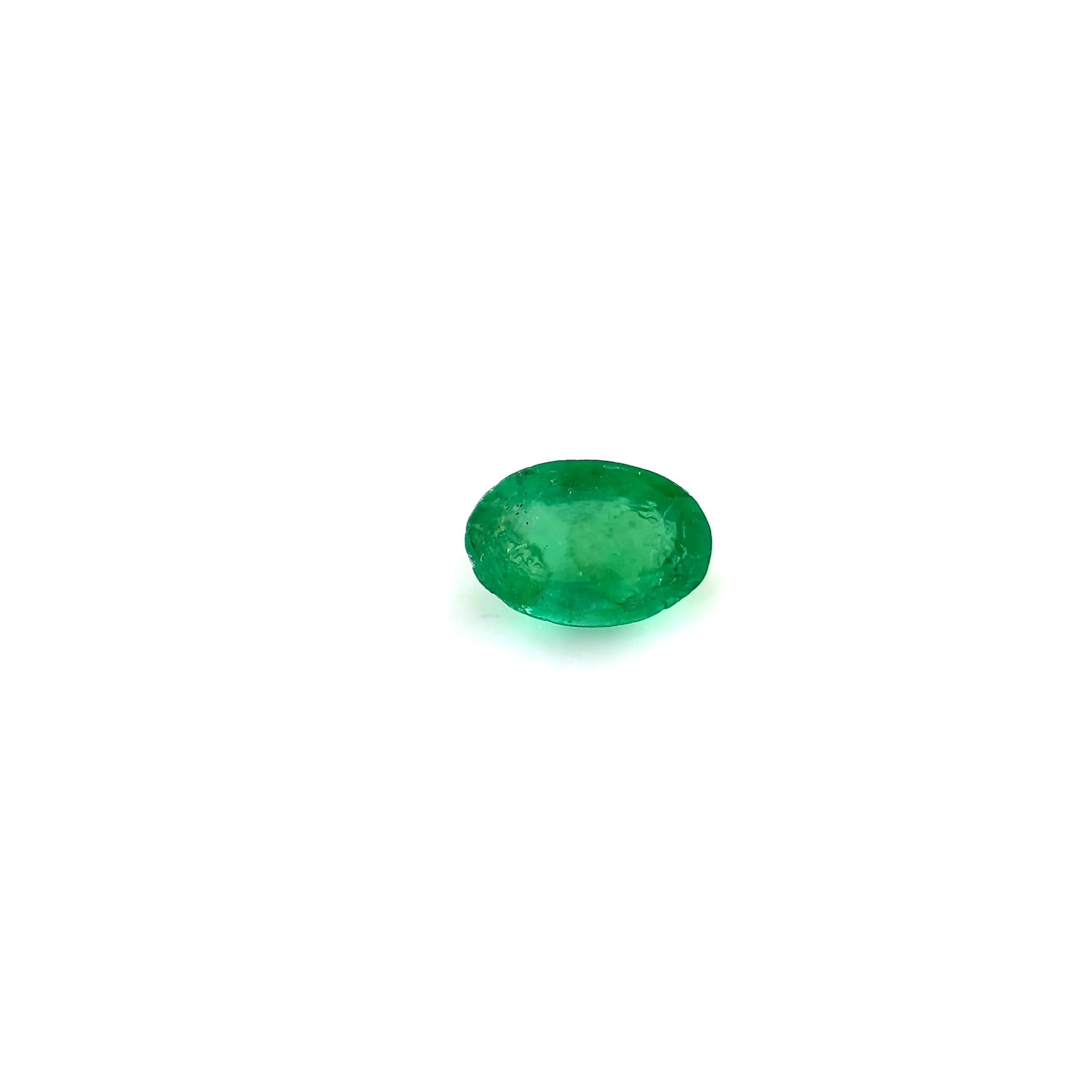 0.38 Carat Vivid Green Oval Emerald