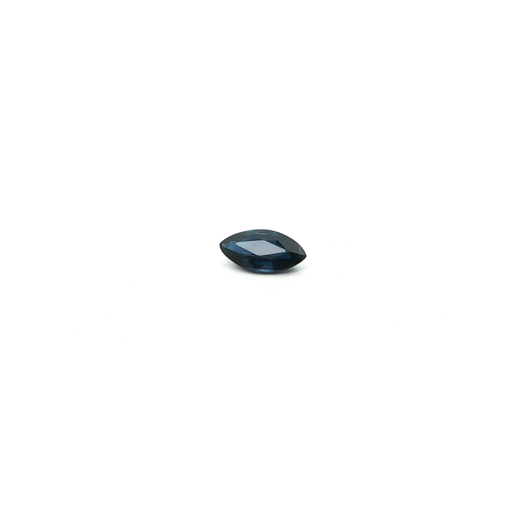 0.84 Carat Deep Blue Marquise Sapphire