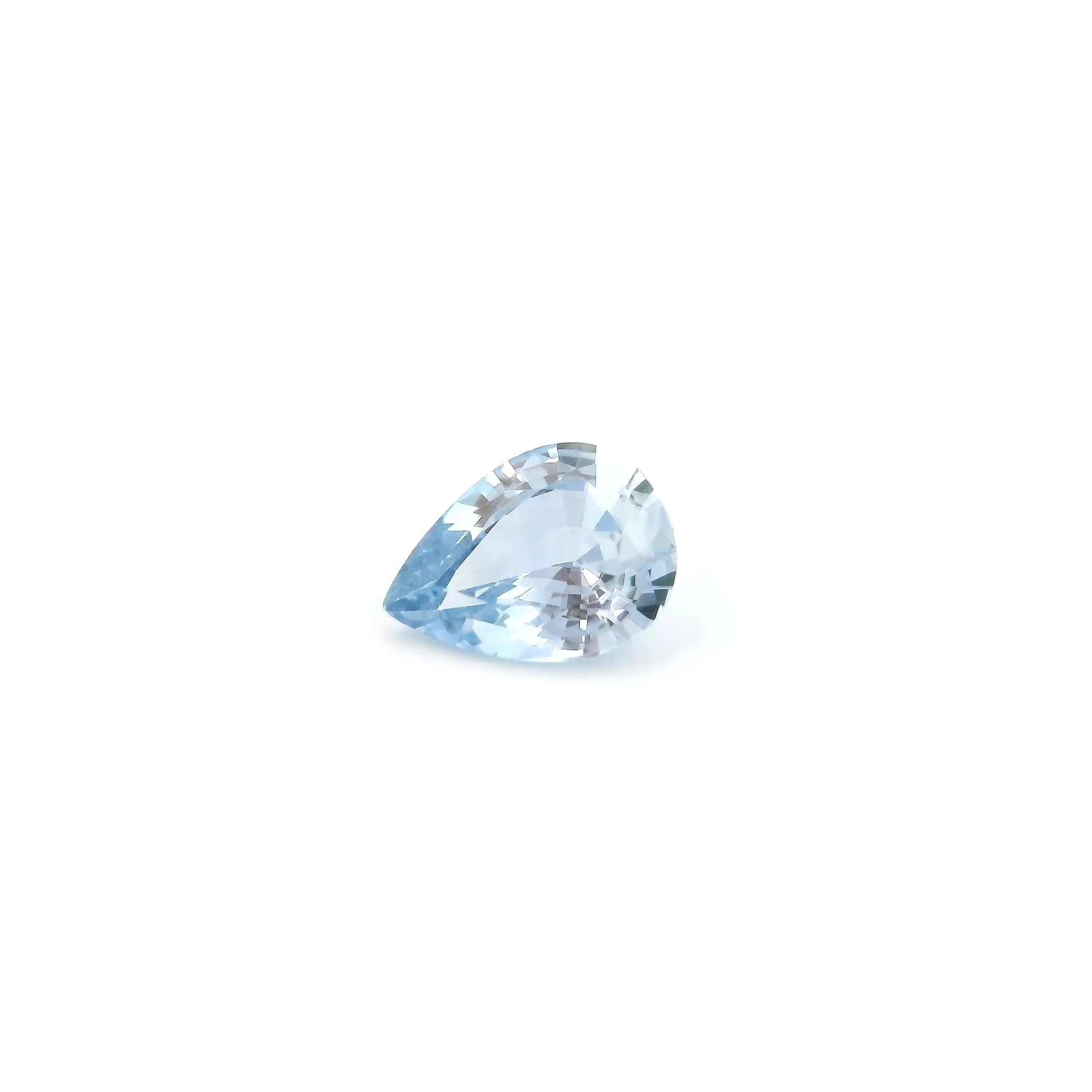 0.72 Carat Light Blue Pear Sapphire