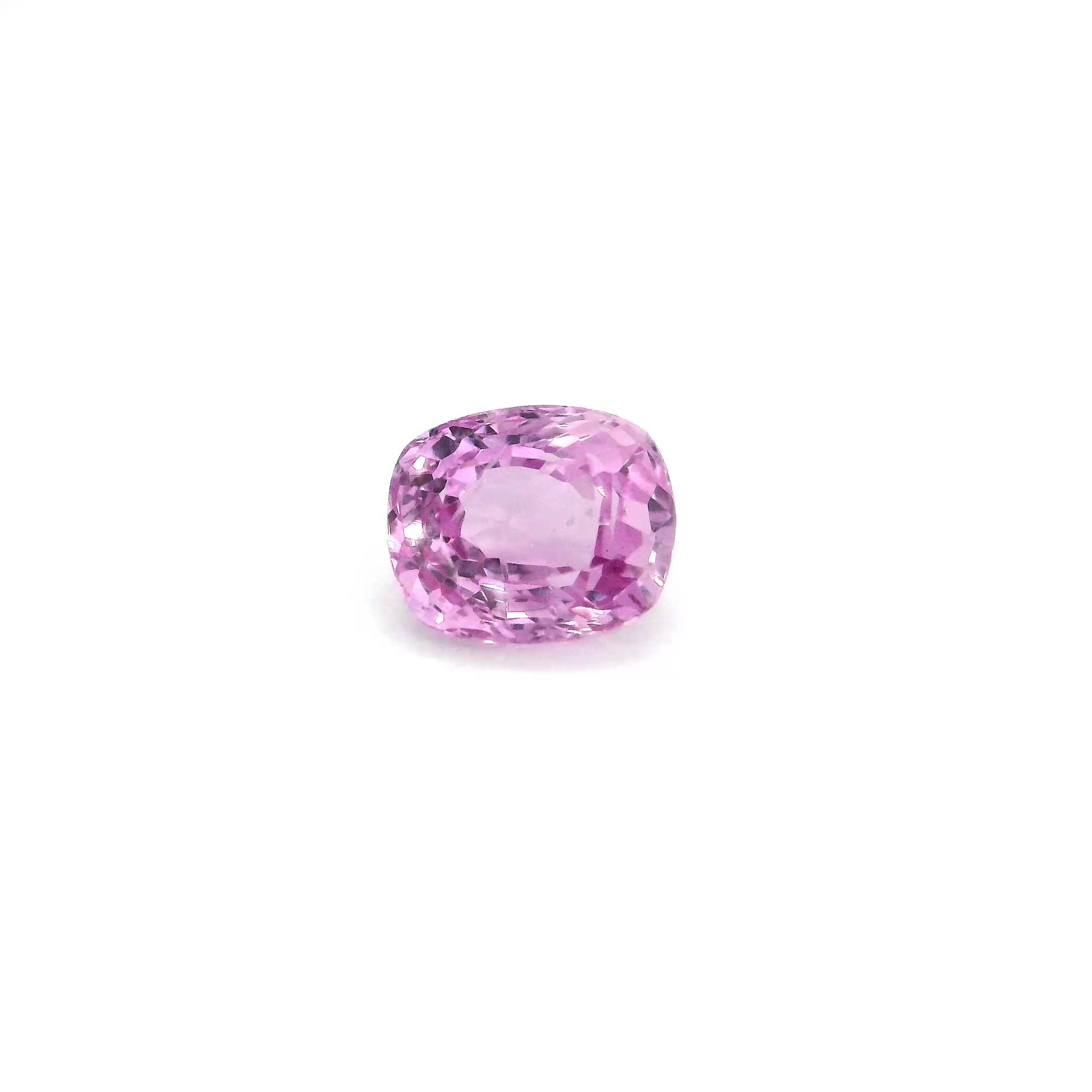 1.69 Carat Pink Cushion Sapphire