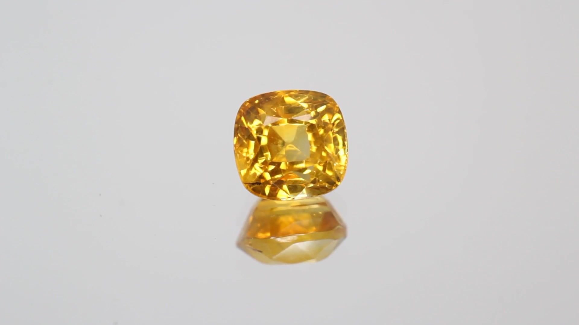 2.13 Carat Yellow Cushion Sapphire