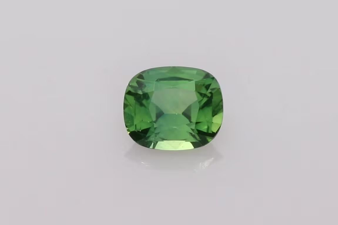 1.11 Carat Green Cushion Sapphire