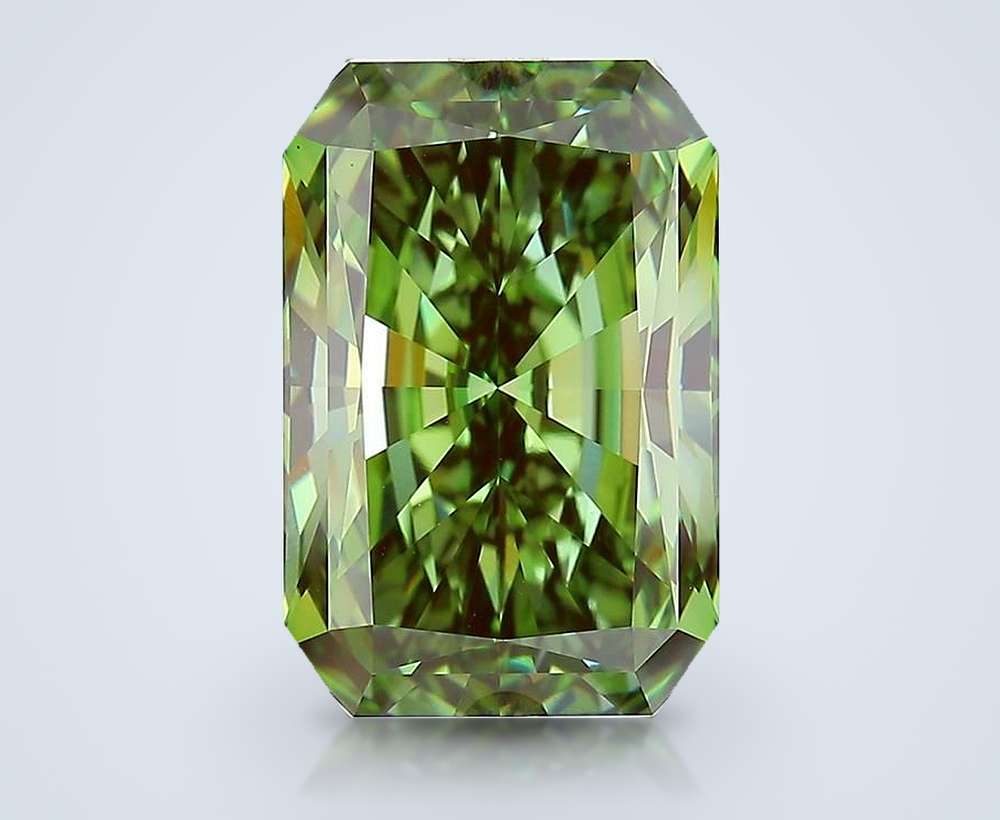 7.03 Ct. Fancy Vivid Green Radiant Lab Diamond