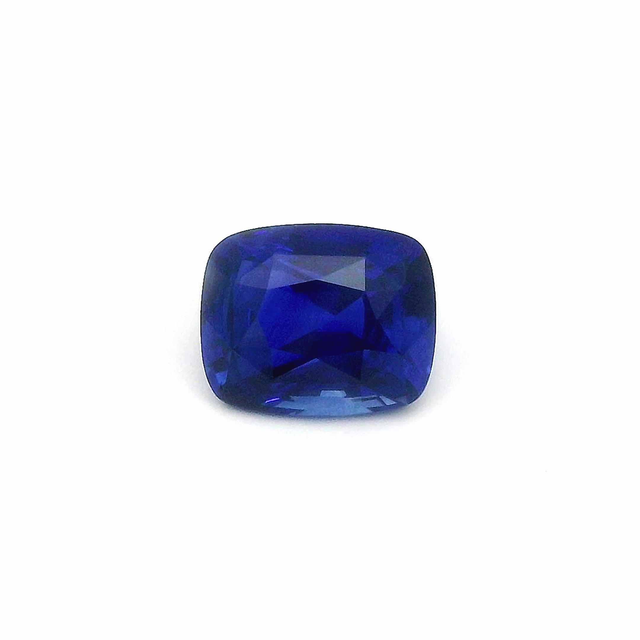 2.55 Carat Blue Cushion Sapphire