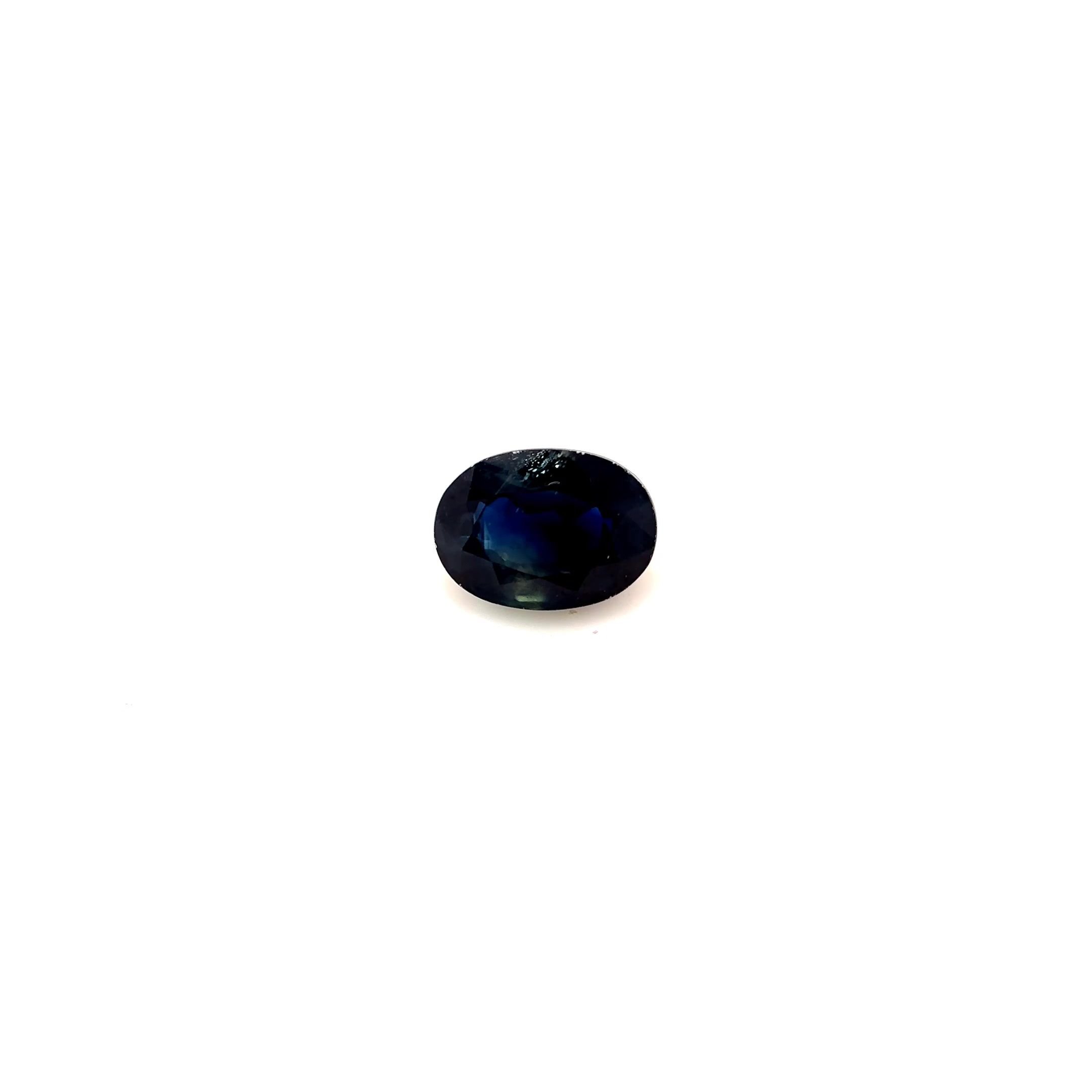 1.33 Carat Blue Oval Sapphire