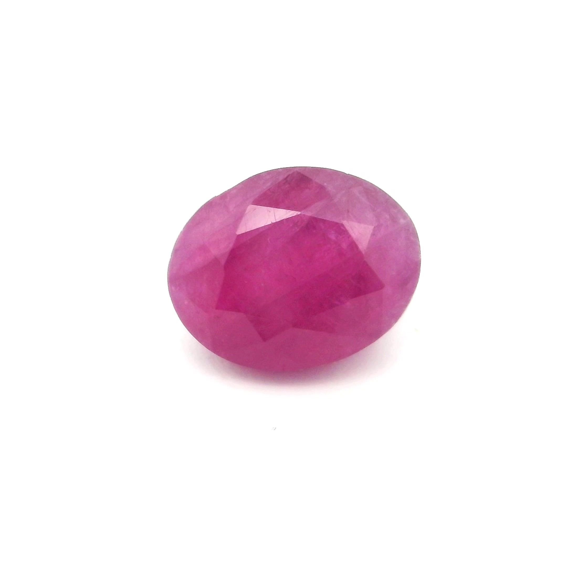 2.77 Carat Red Oval Ruby