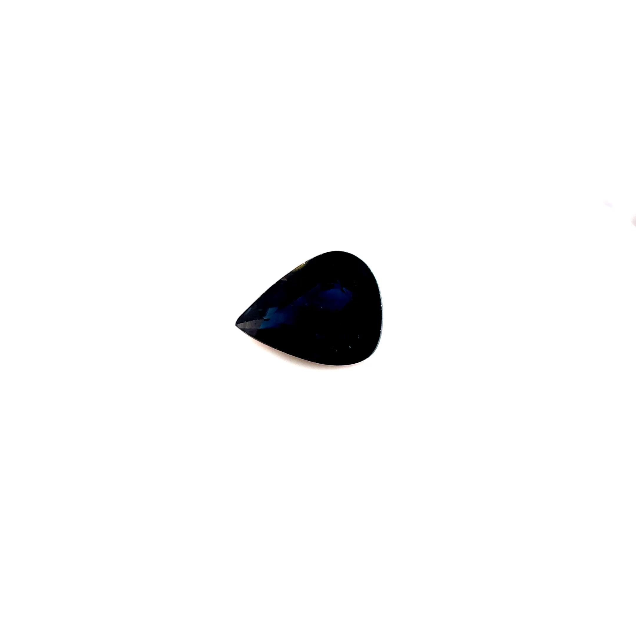 1.99 Carat Blue Pear Sapphire