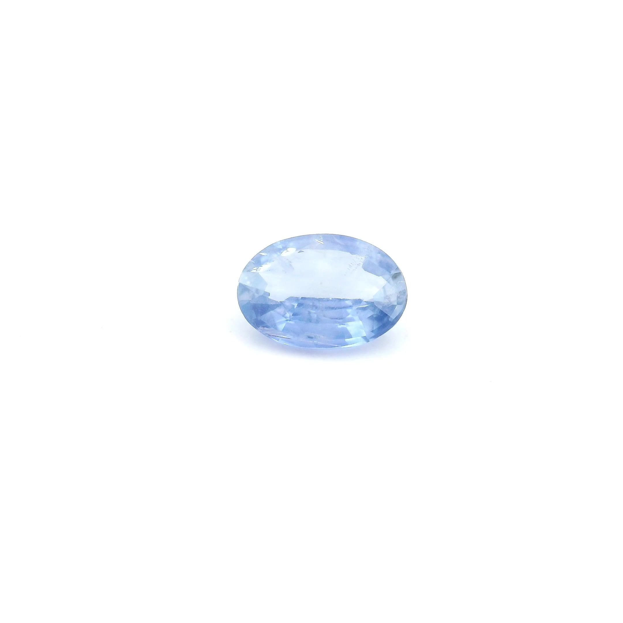 0.73 Carat Light Blue Oval Sapphire