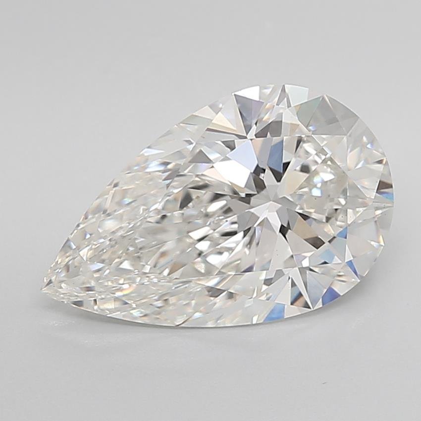 4.10ct F VS1 Rare Carat Ideal Cut Pear Lab Grown Diamond