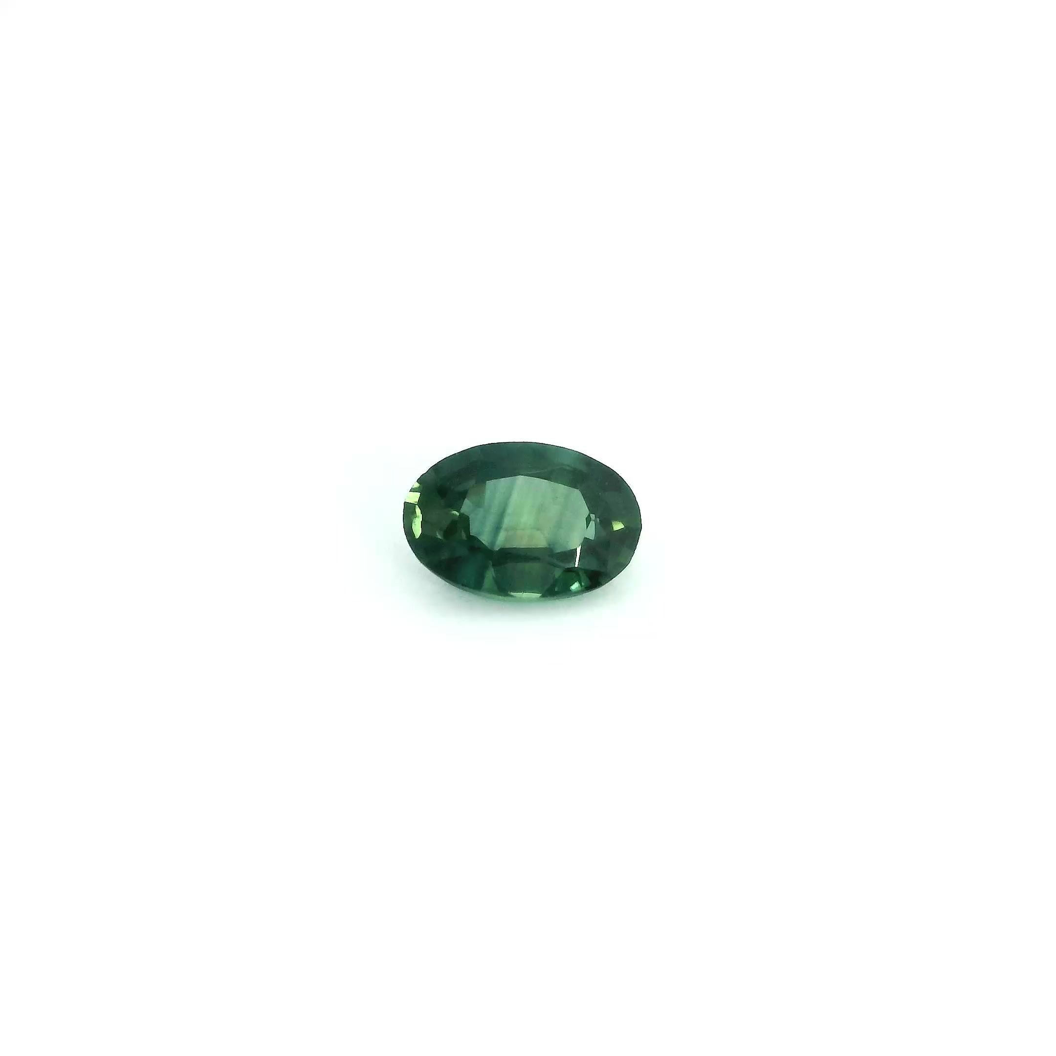 0.46 Carat Green Oval Sapphire