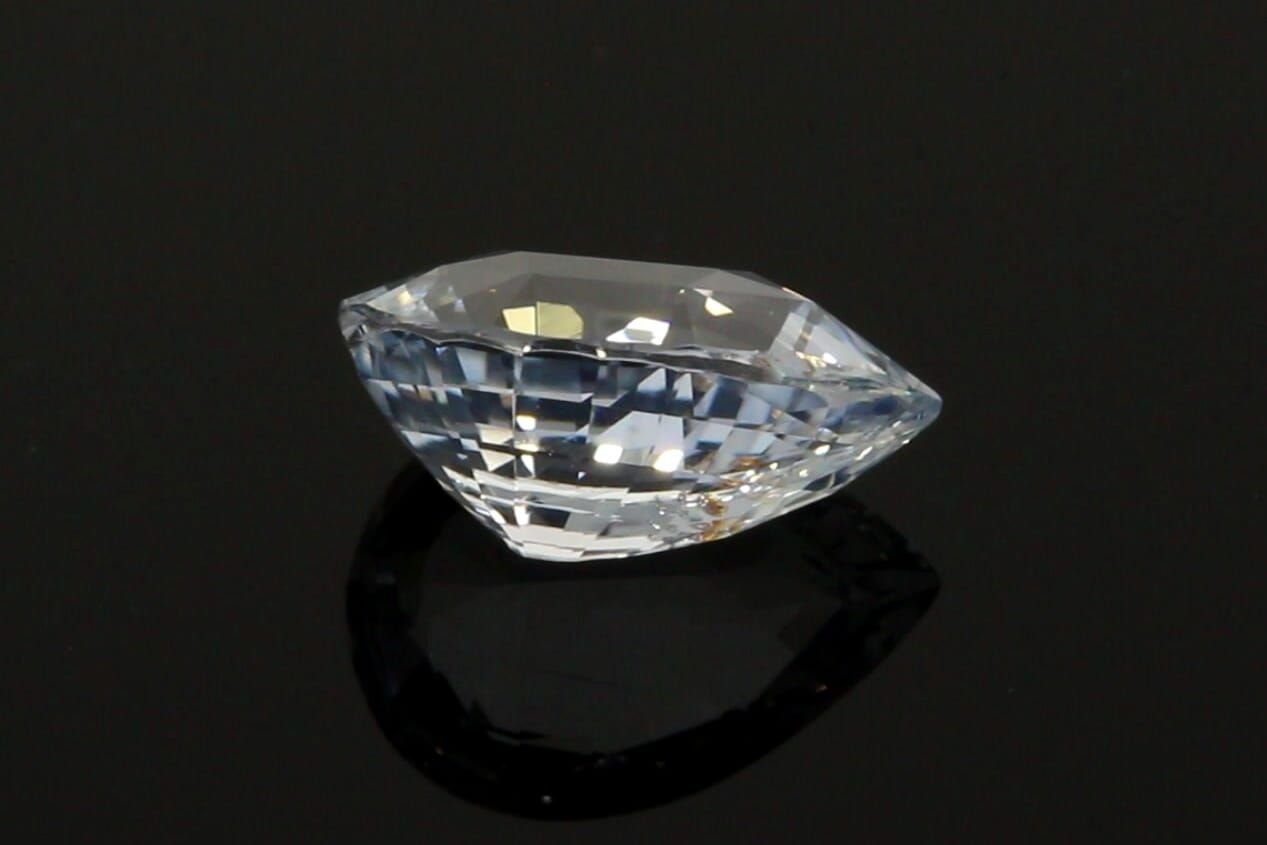 3.04 Carat Vivid White Pear Sapphire