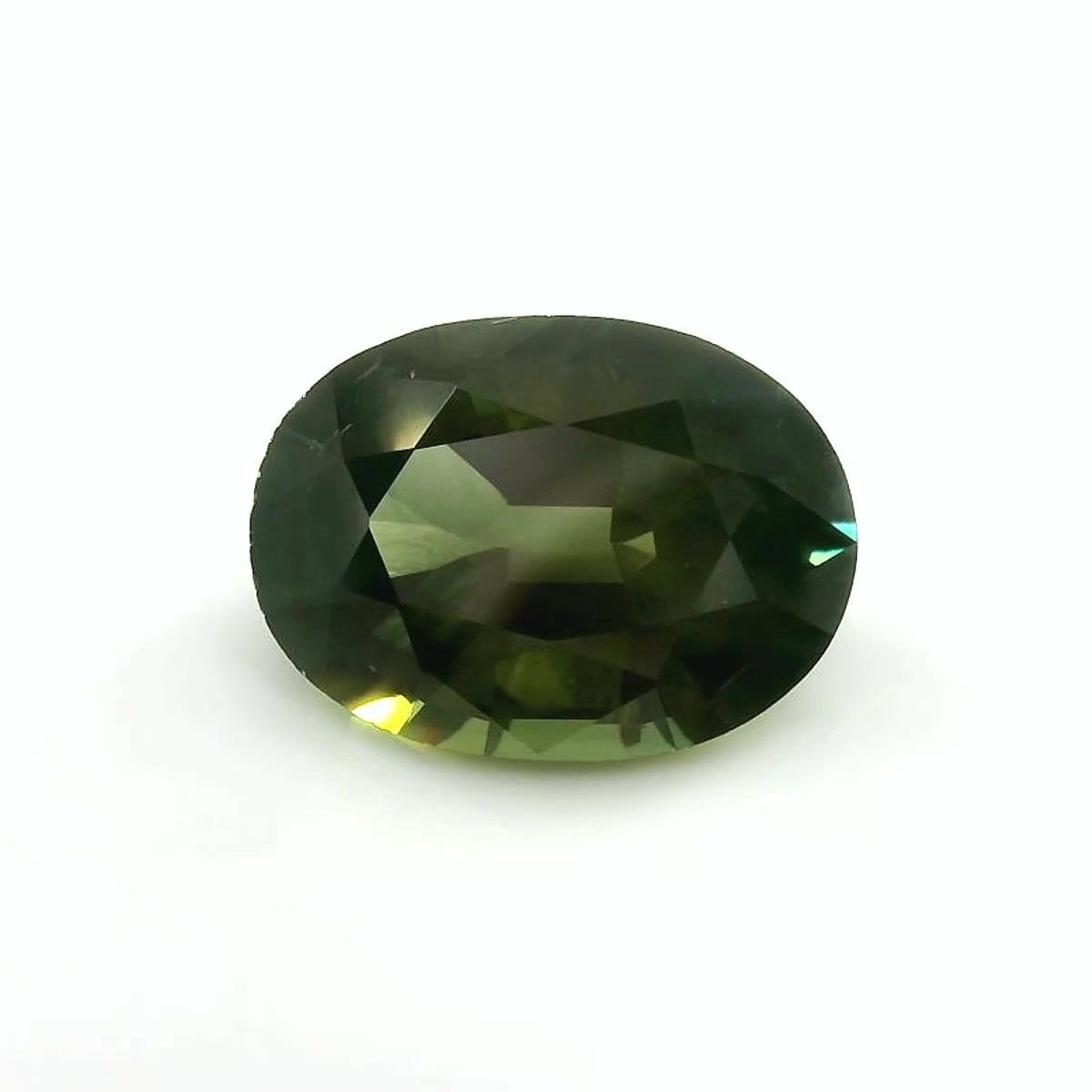 3.38 Carat Green Oval Sapphire