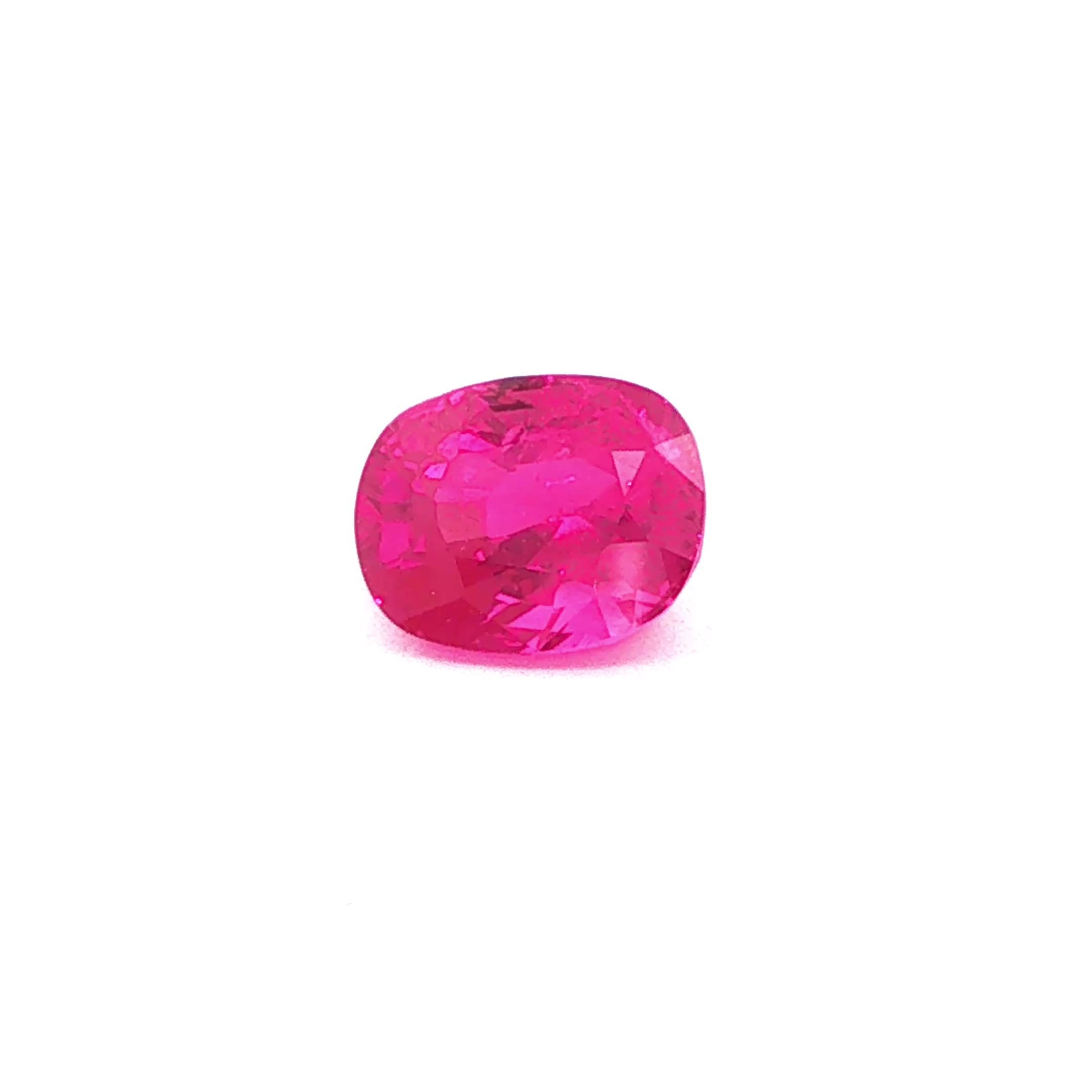 2.64 Carat Red Cushion Ruby