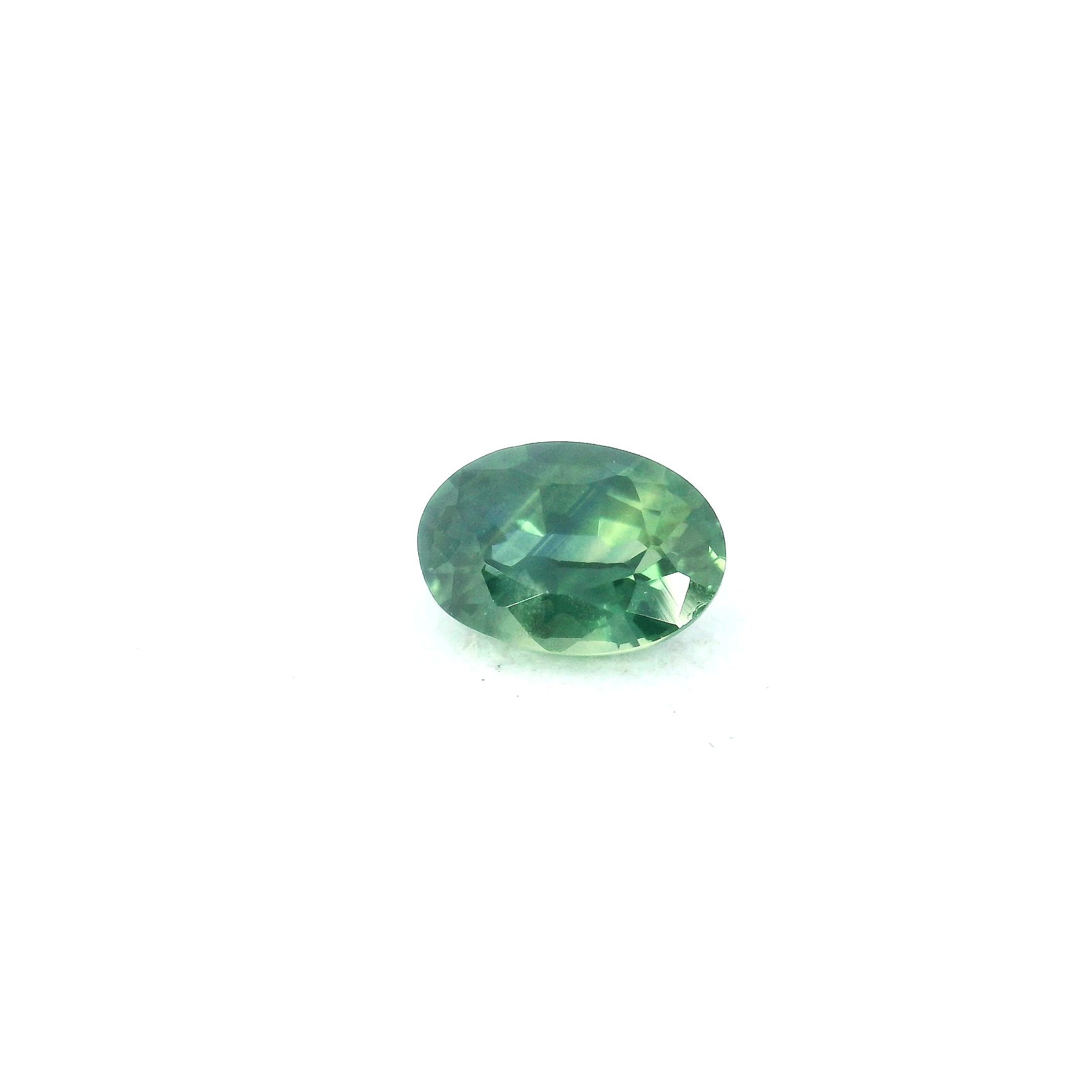 0.74 Carat Green Oval Sapphire