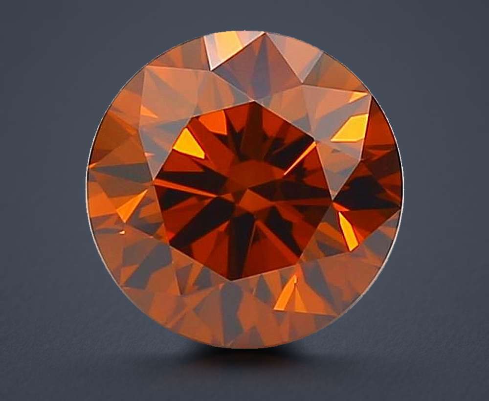 1.52 Ct. Fancy Deep Orange Round Lab Diamond