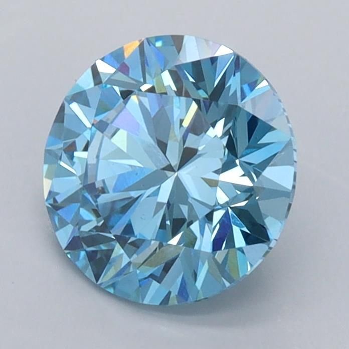 1.53 Ct. Fancy Vivid Blue Round Lab Diamond