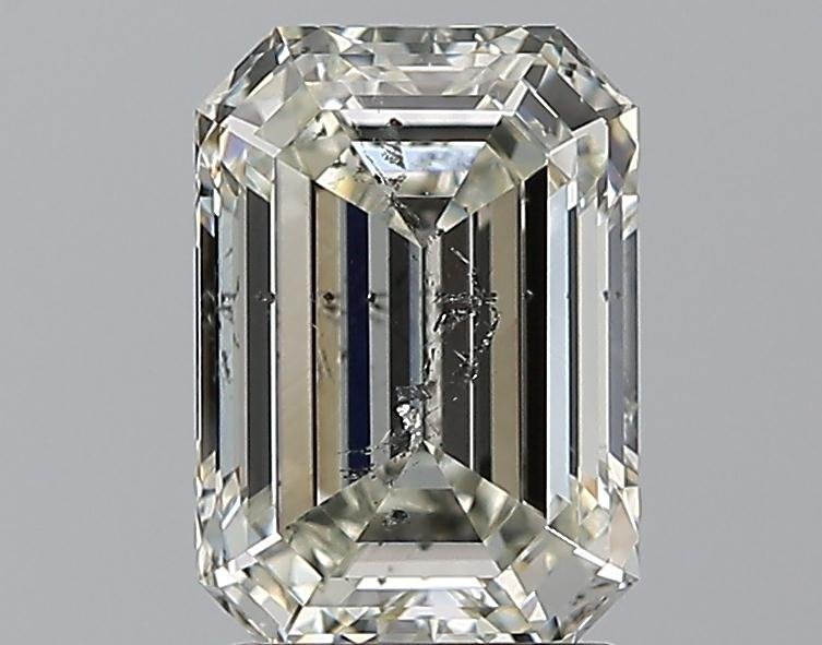 2.03ct J SI2 Rare Carat Ideal Cut Emerald Diamond