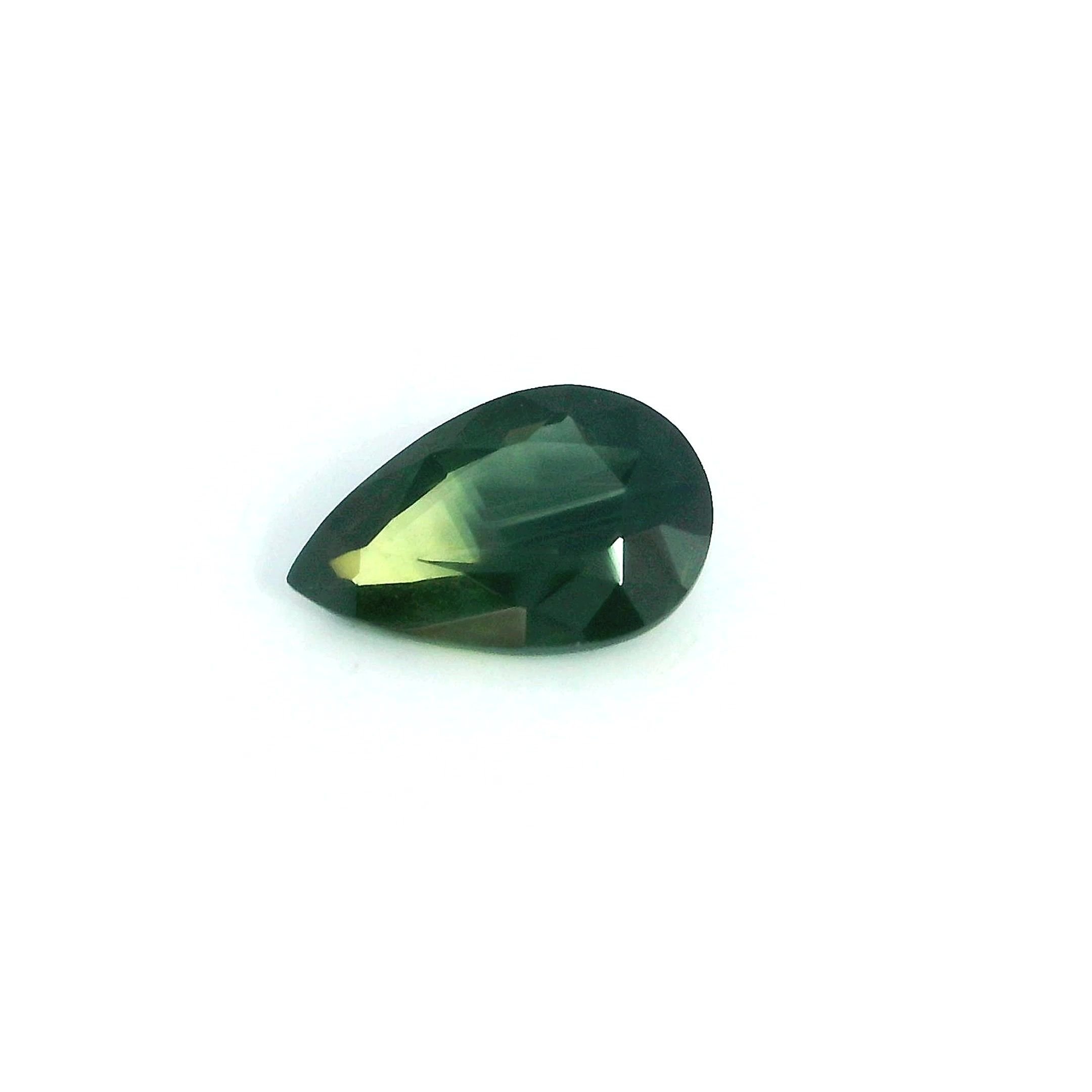 0.76 Carat Green Pear Sapphire