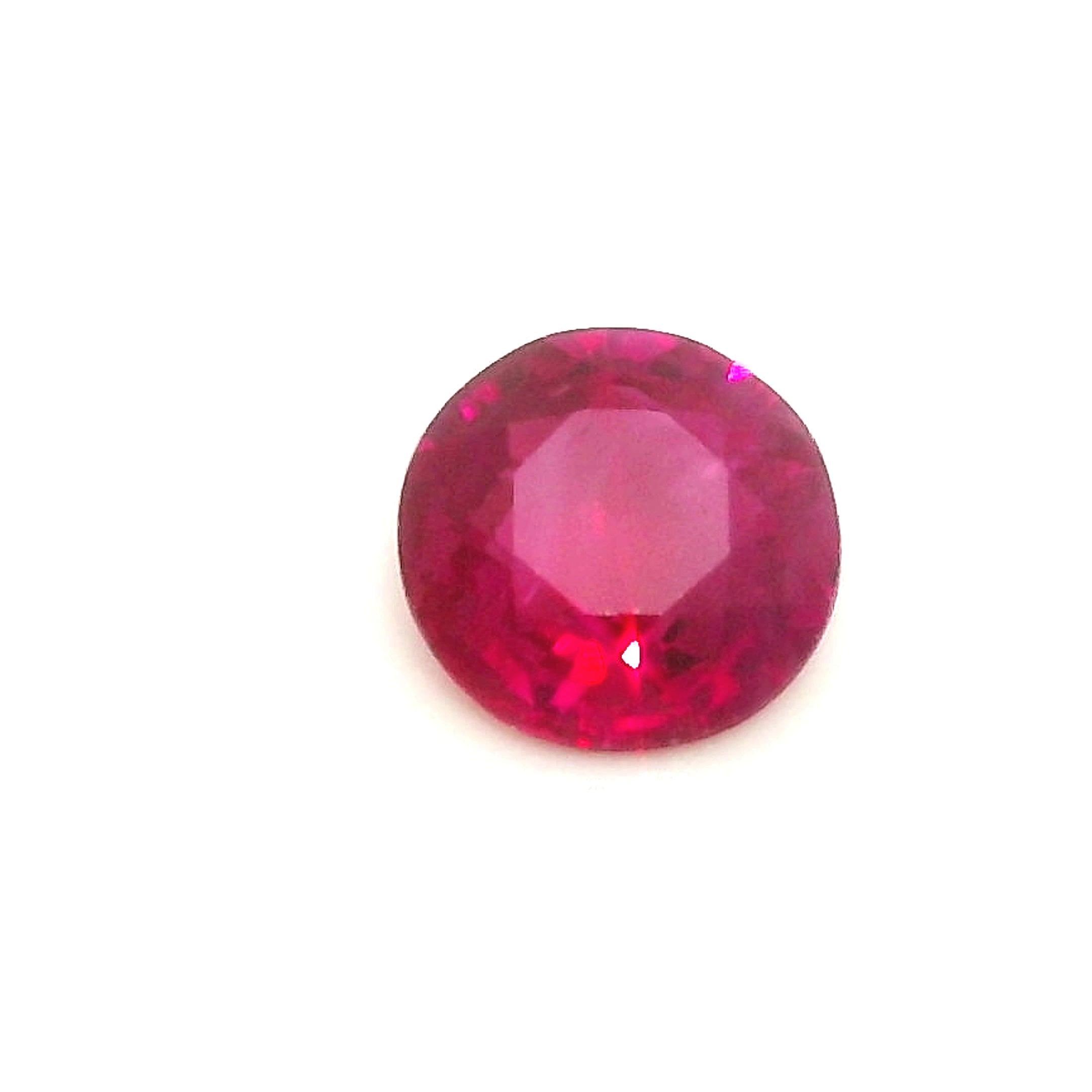 0.50 Carat Intense Red Round Ruby