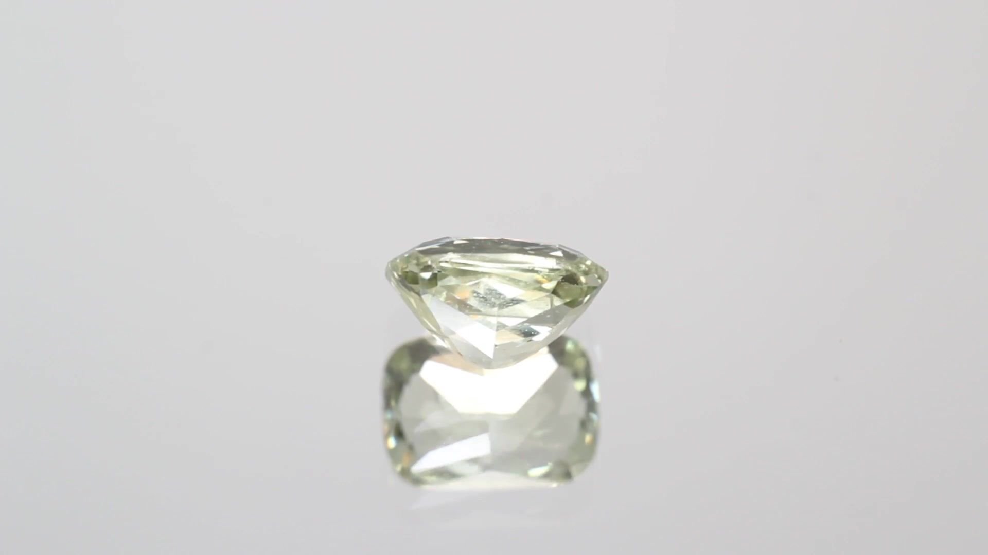 1.39 Carat Green Cushion Sapphire