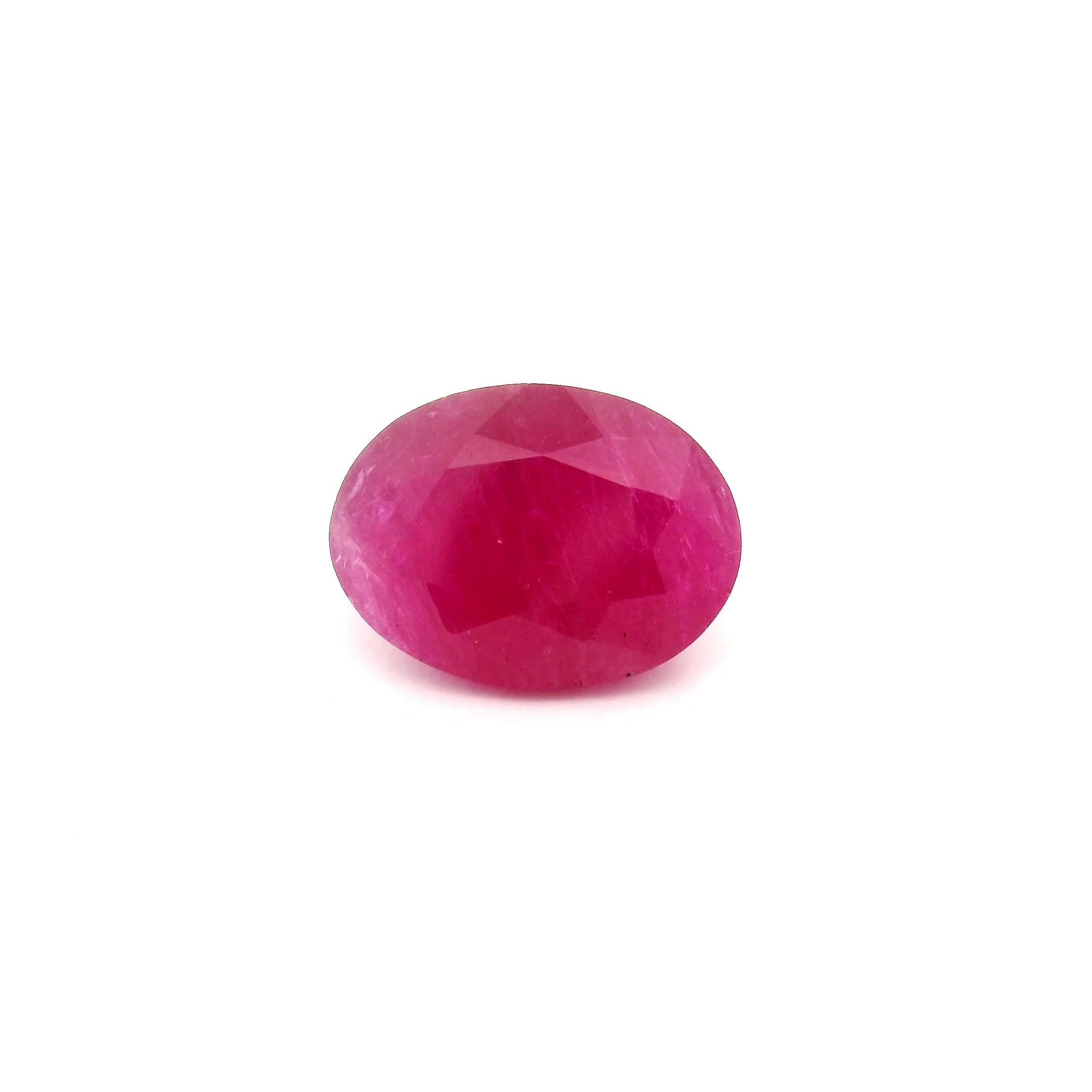 2.76 Carat Red Oval Ruby