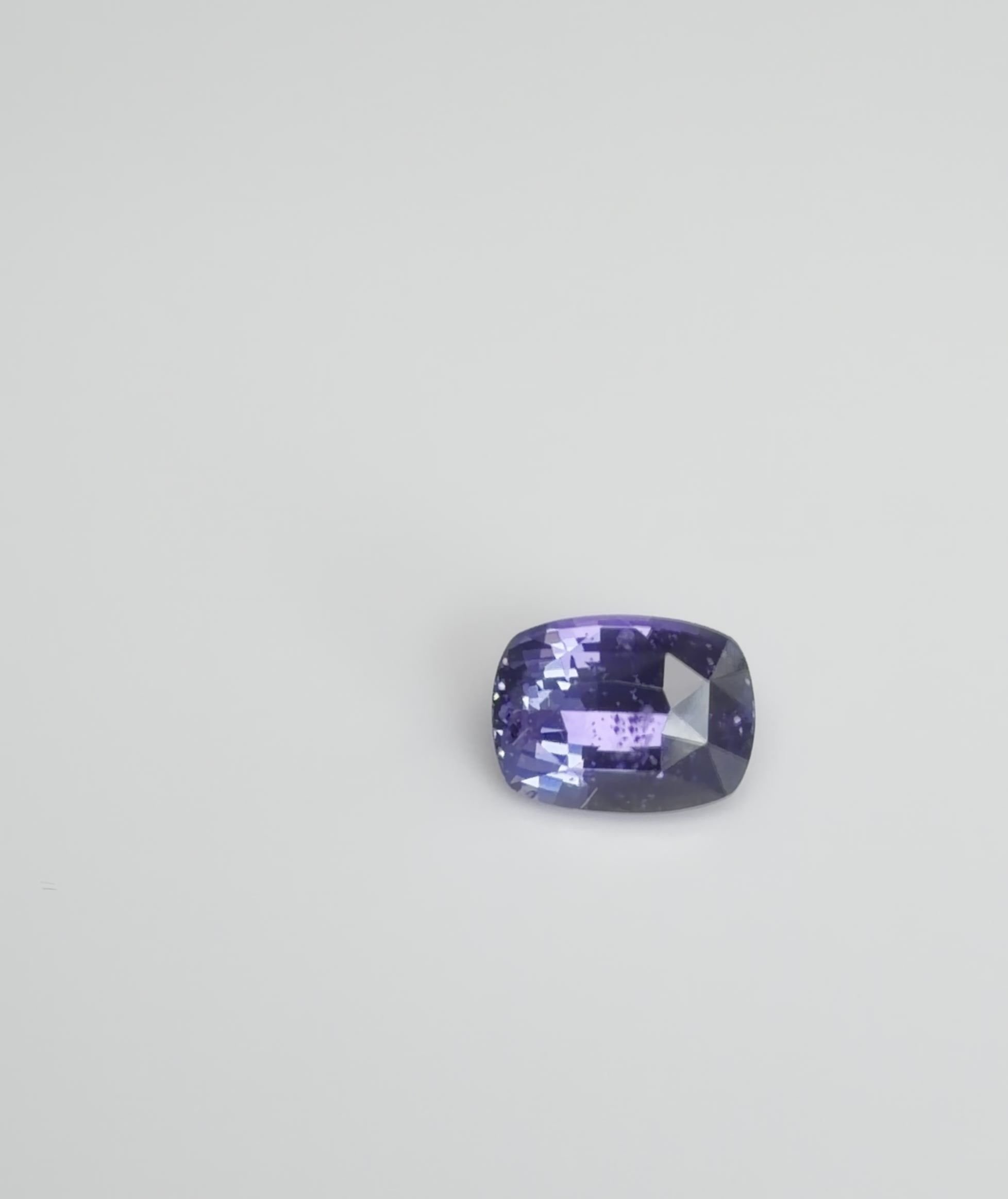 1.33 Carat Purple Cushion Sapphire
