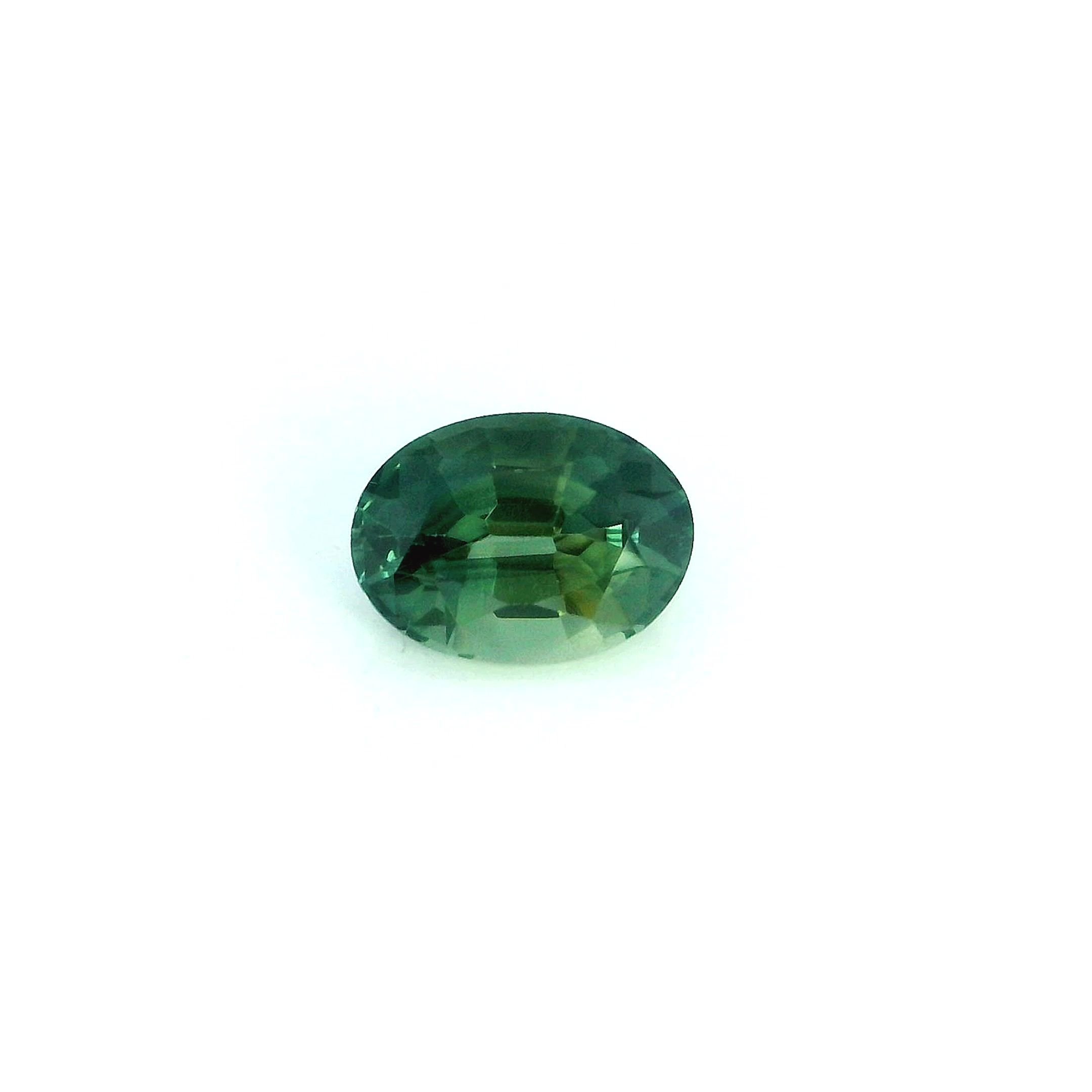 0.84 Carat Green Oval Sapphire