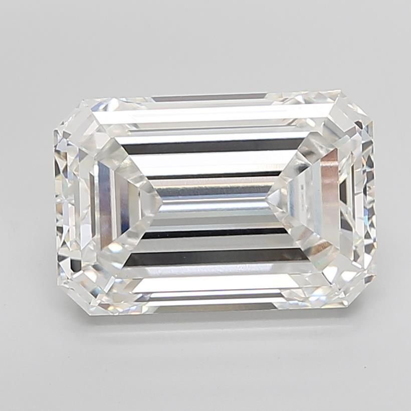 11.10ct F VVS2 Rare Carat Ideal Cut Emerald Lab Grown Diamond