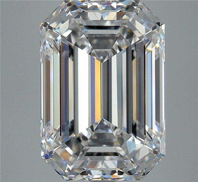 7.07ct F VS2 Rare Carat Ideal Cut Emerald Diamond