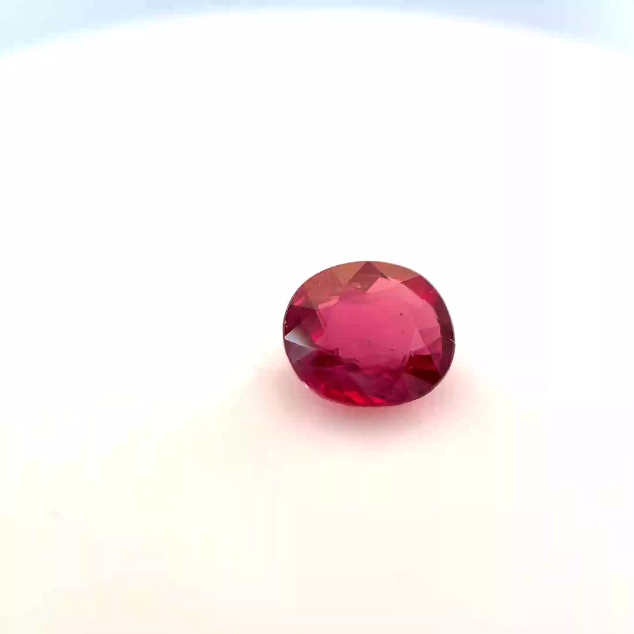0.61 Carat Red Cushion Ruby