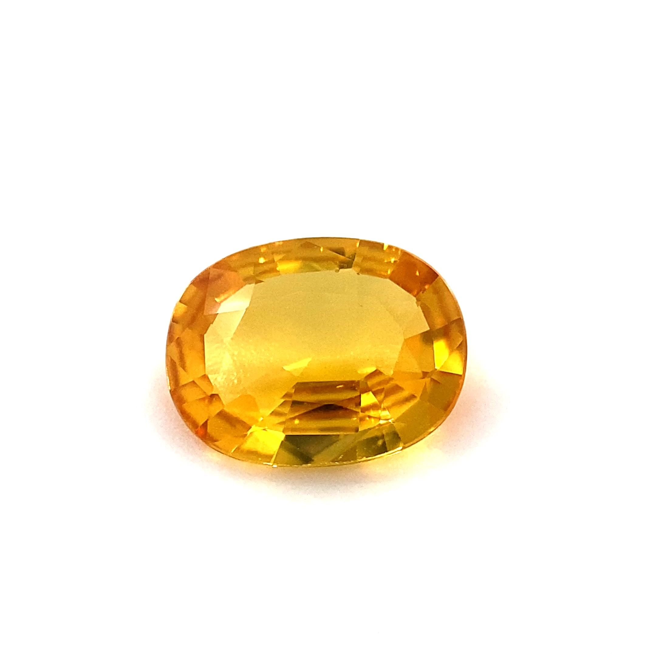 1.31 Carat Yellow Oval Sapphire