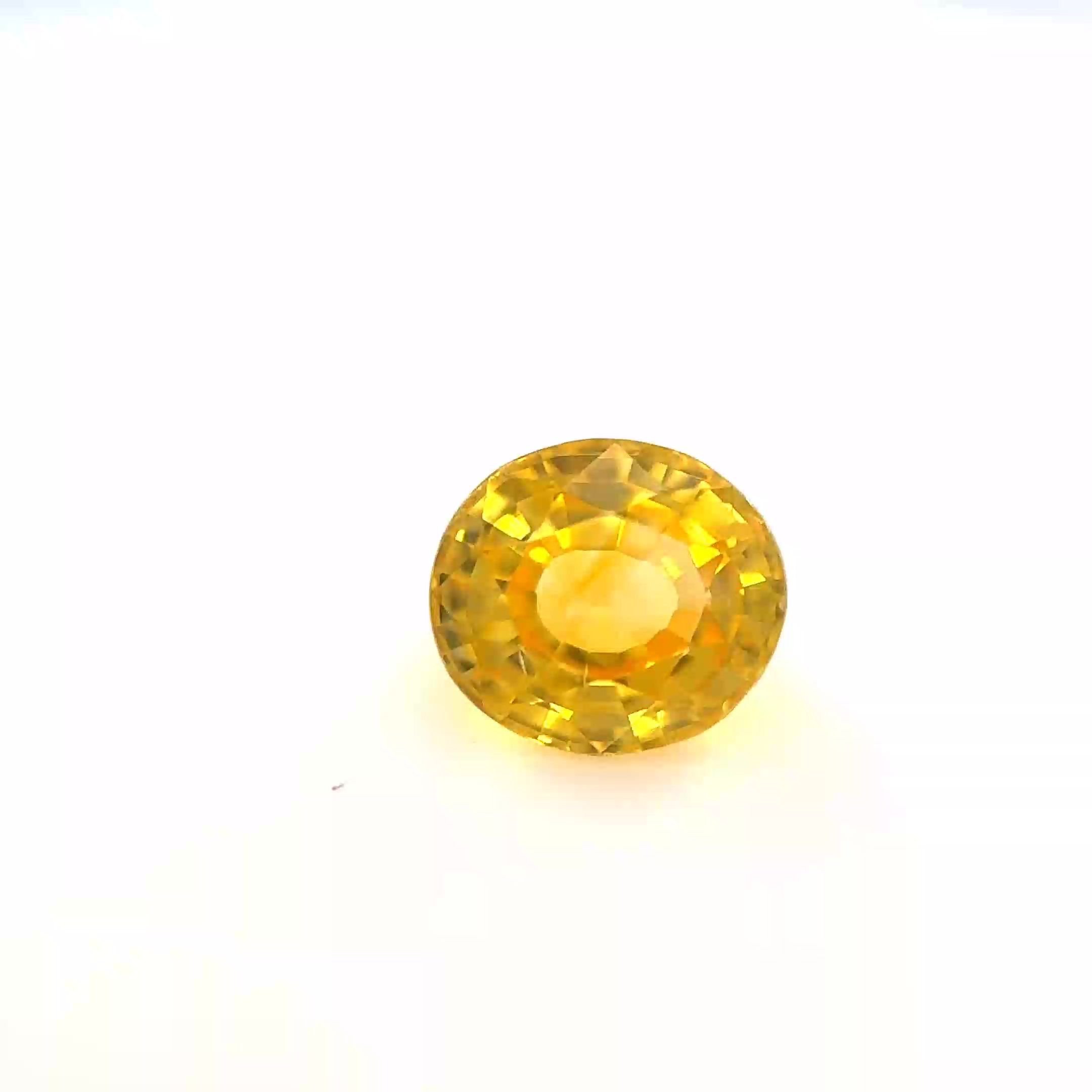 0.82 Carat Yellow Oval Sapphire