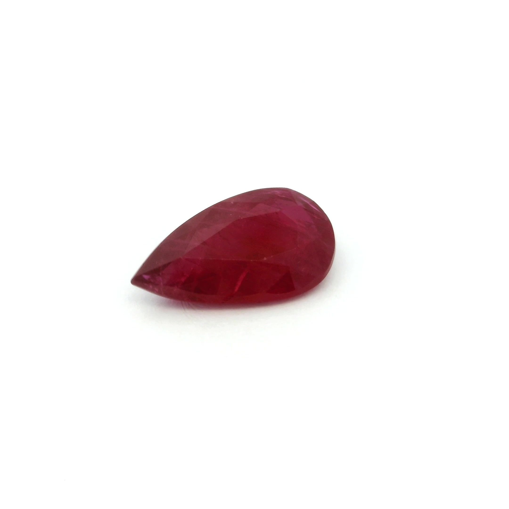 2.00 Carat Intense Red Pear Ruby