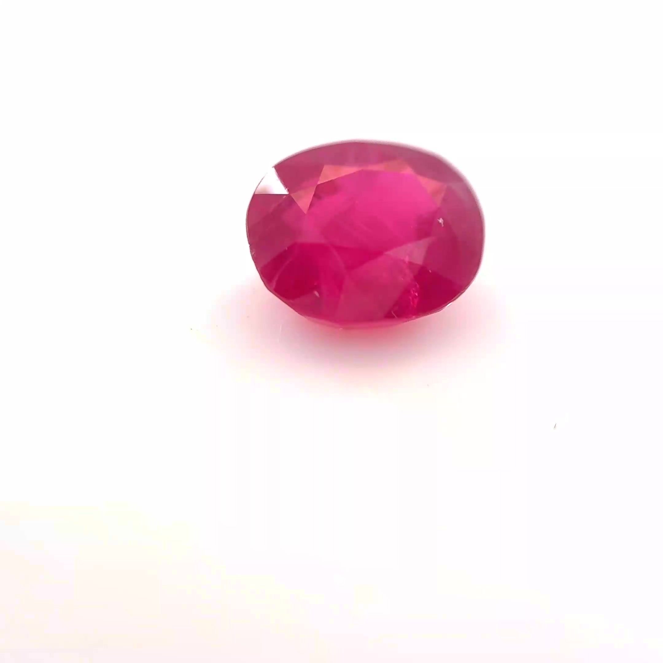 1.35 Carat Red Cushion Ruby
