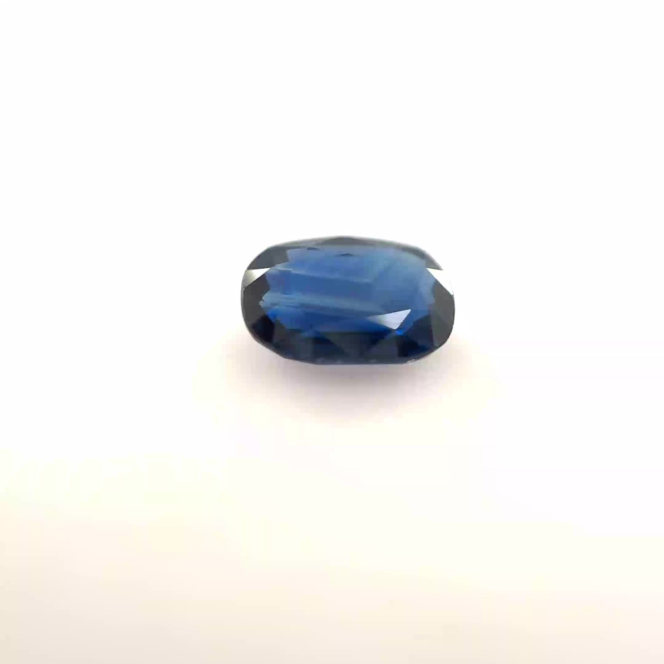 1.09 Carat Blue Cushion Sapphire