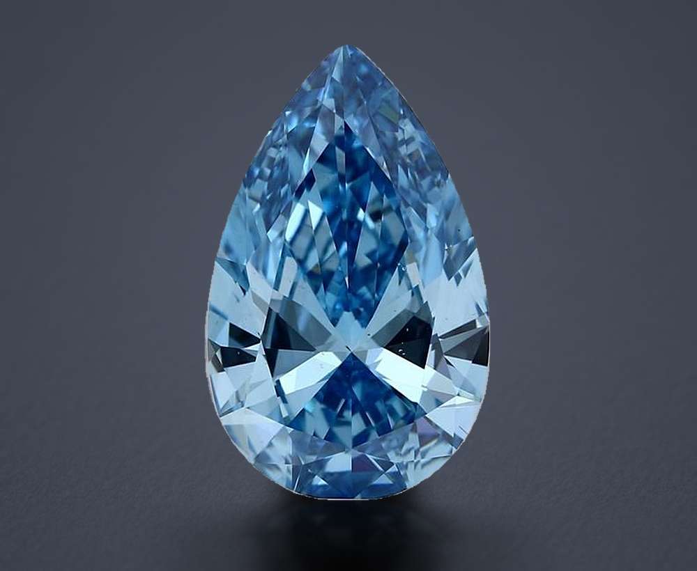 5.00 Ct. Fancy Vivid Blue Pear Lab Diamond