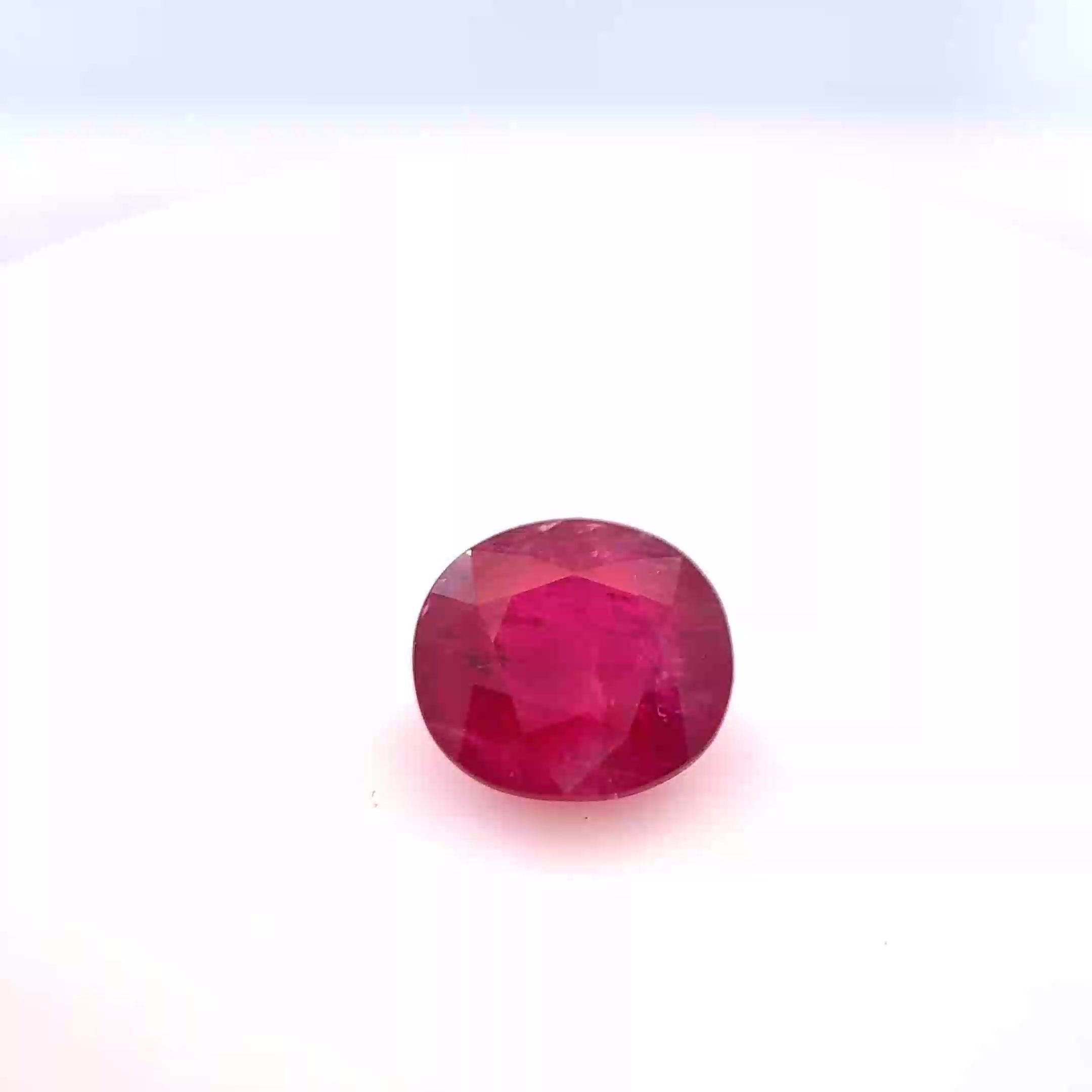 1.50 Carat Deep Red Cushion Ruby